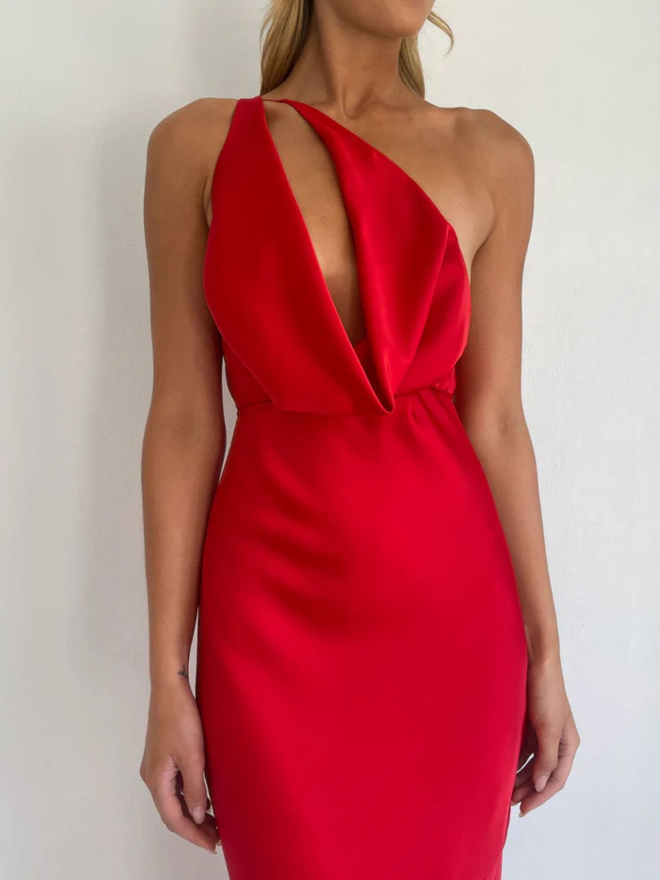 Halter Neck Satin Maxi Dress