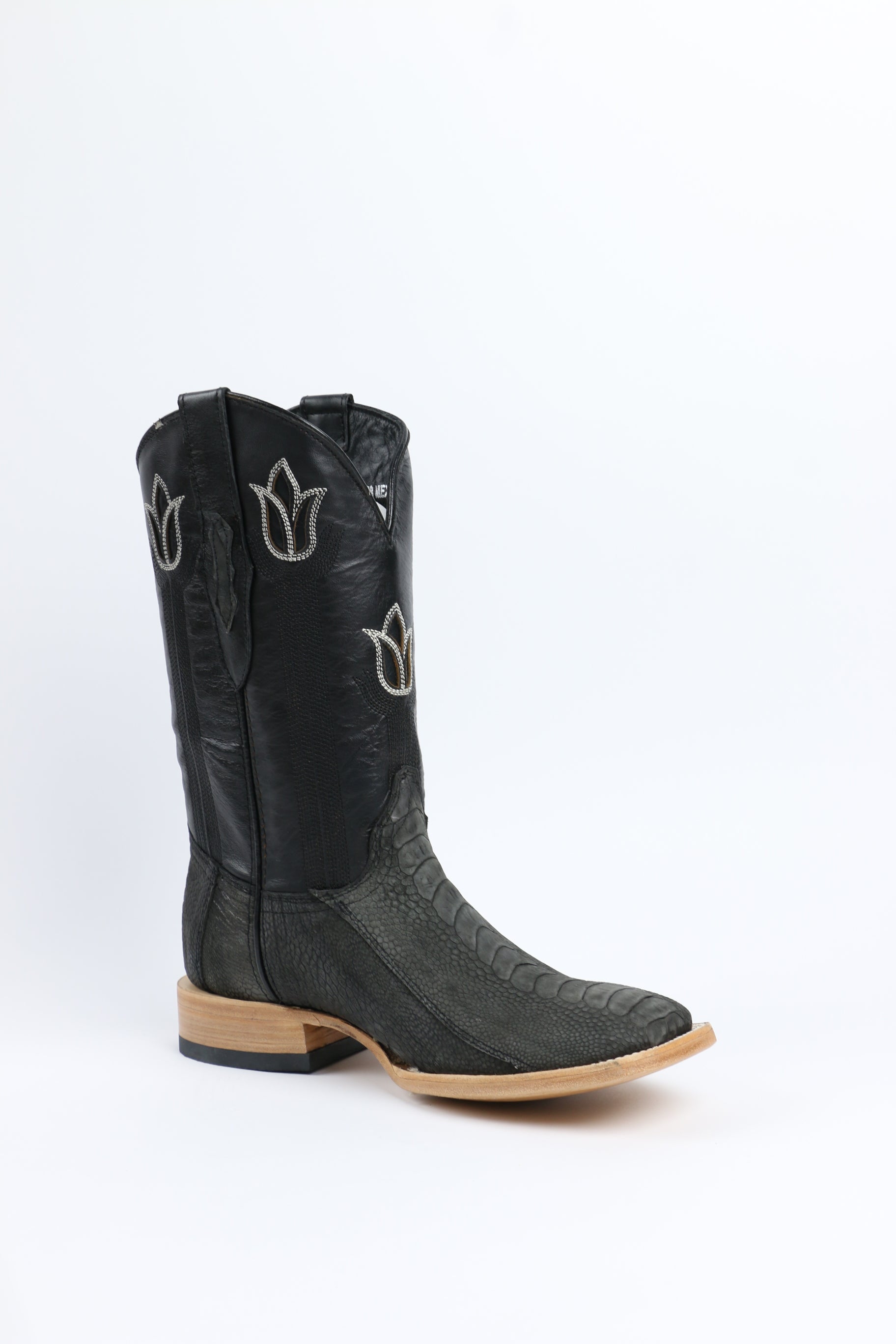 Chero's Premium Exotic Ostrich Leg Charcoal Clearance Sale 70%OFF