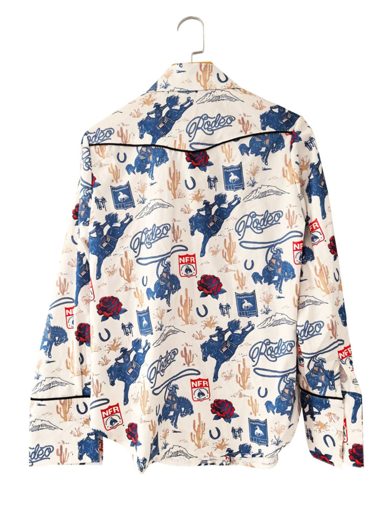Printed Button Up Long Sleeve Shirt