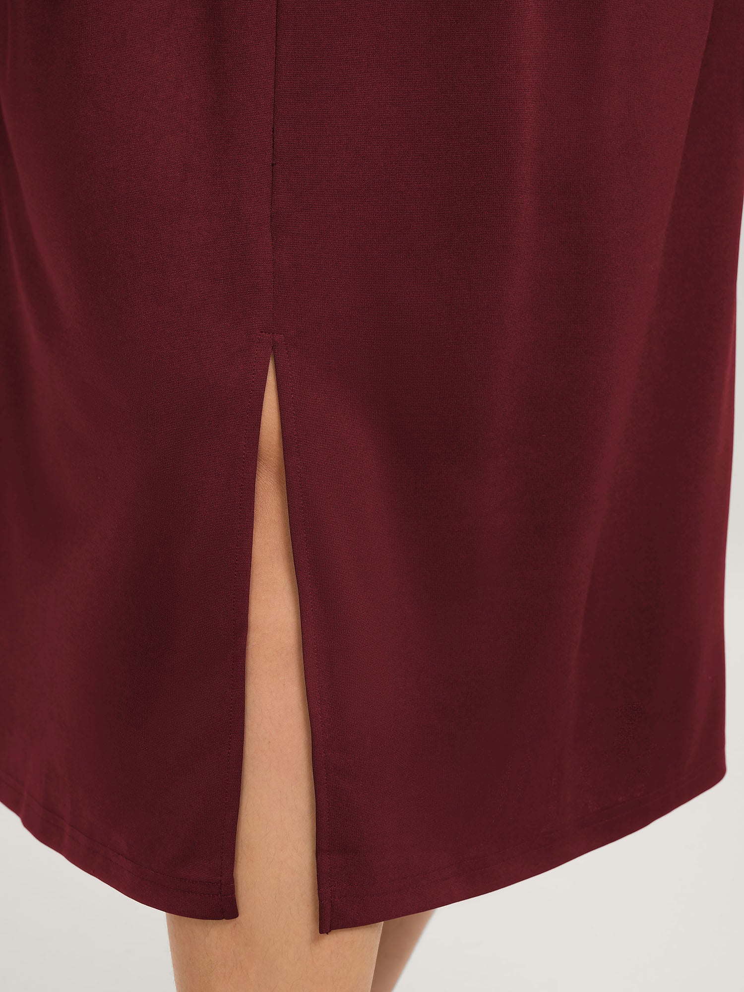 Stretchy Waist Pleated Midi Dress