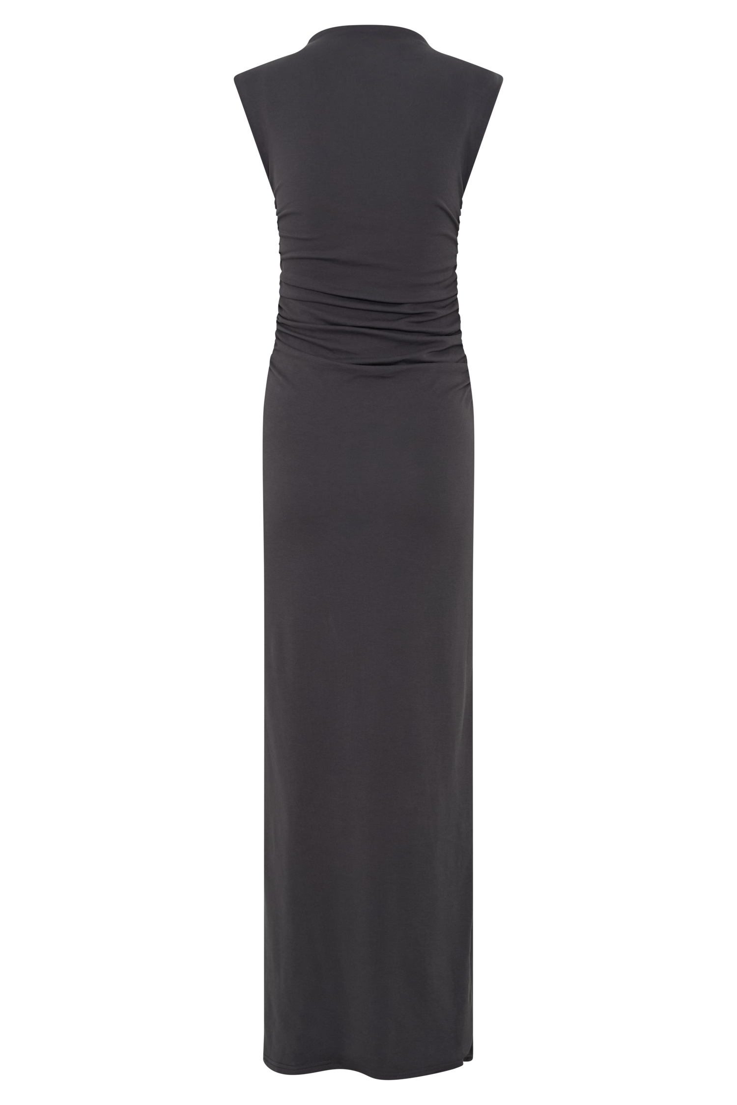 Charcoal High Neck Sleeveless Maxi Dress