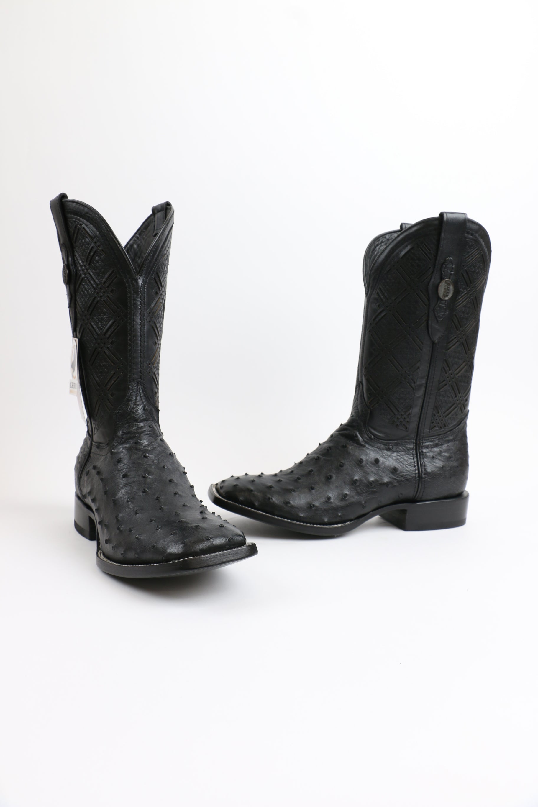 Chero's Premium Exotic Ostrich Triple Black Clearance Sale 70%OFF