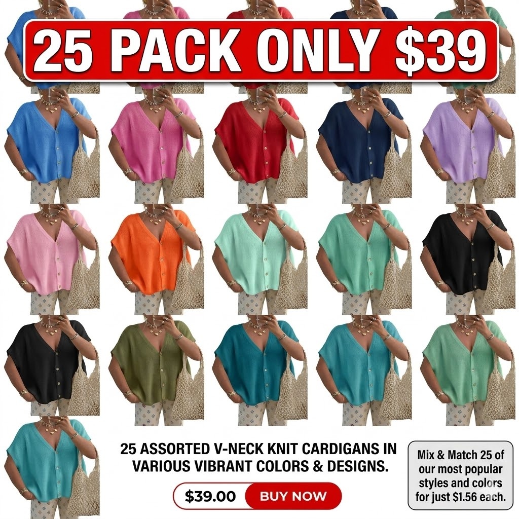 Womens Fall Oversized Cardigans Batwing Short Sleeve Lightweight Button V Neck Casual Knit Sweater Tops