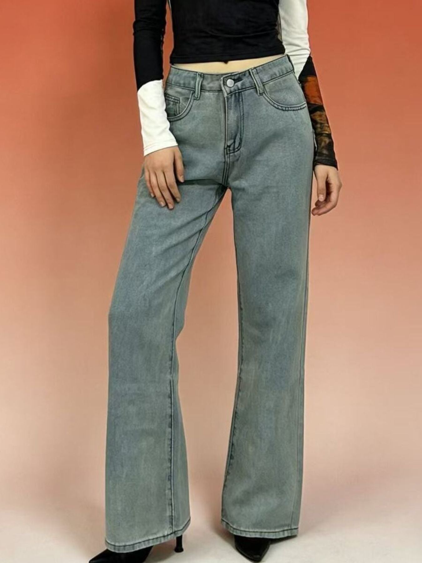 Butterfly Back Wide Leg Jeans