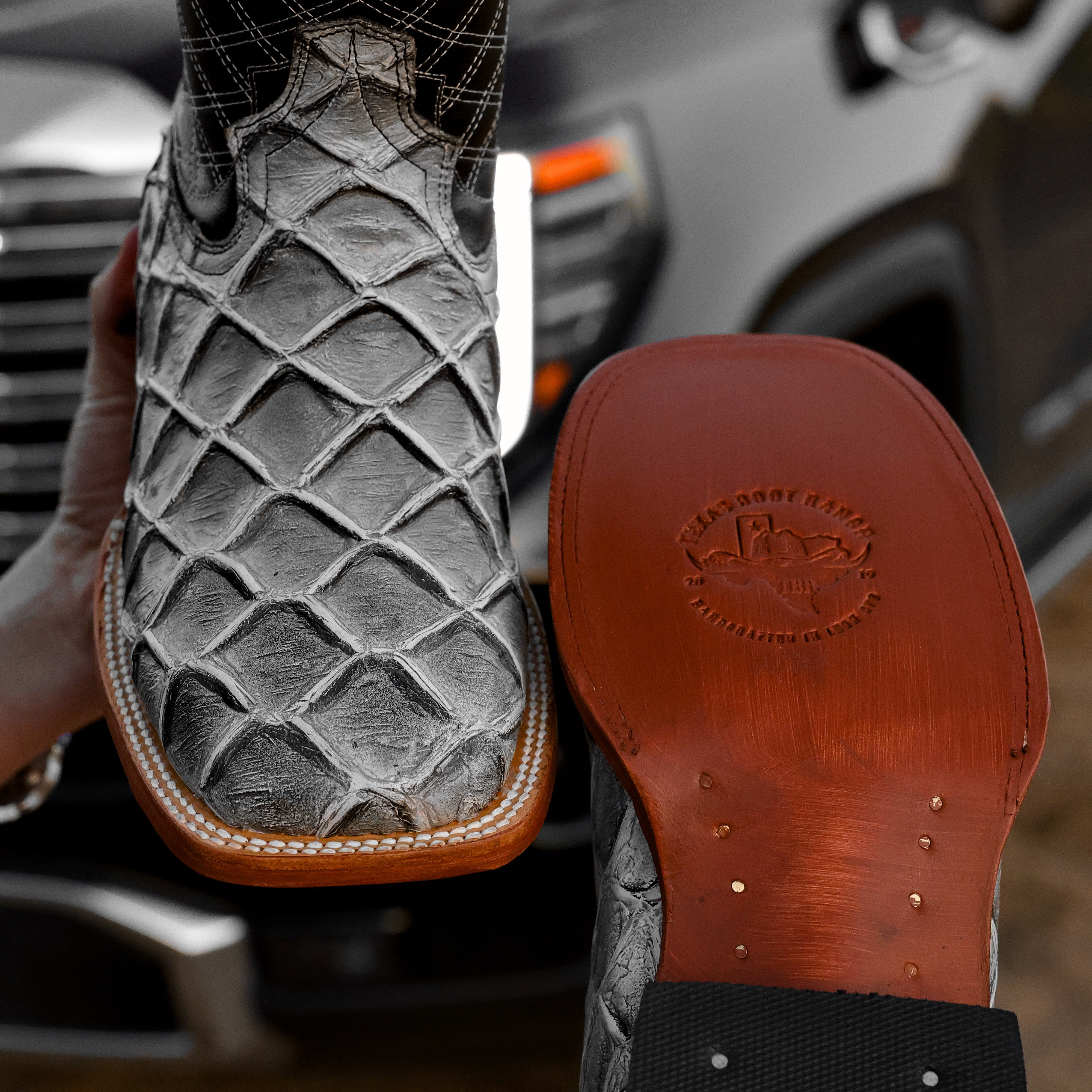 Eclipse Pirarucu Leather Boots - Square Toe