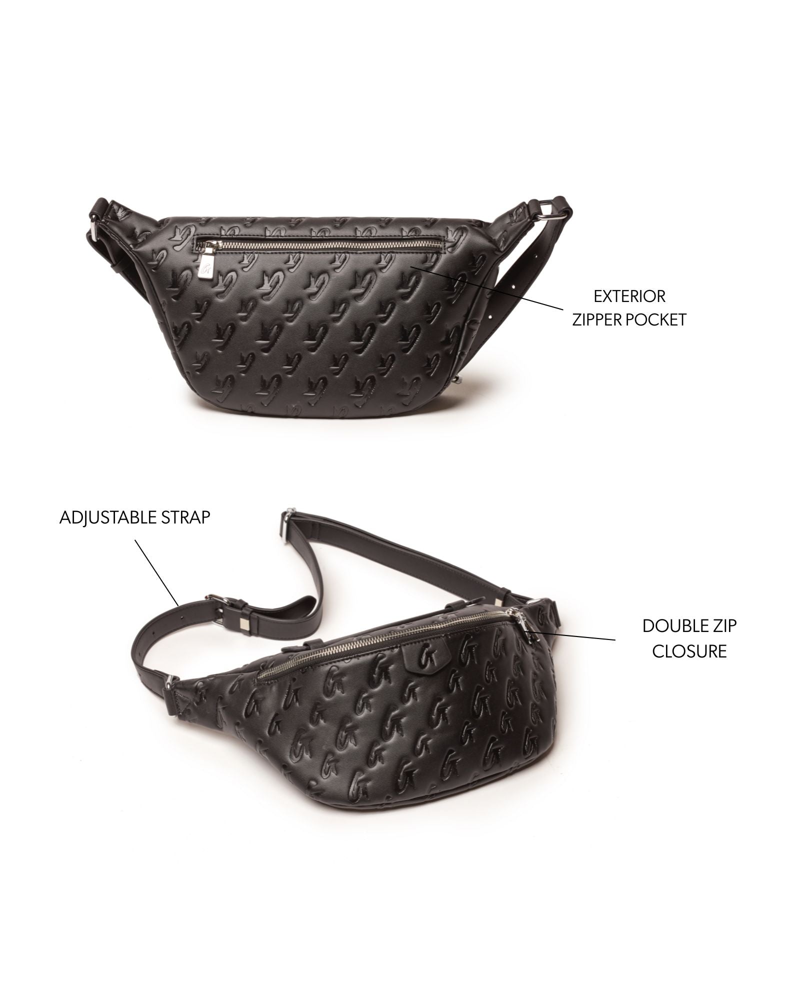 MONOGRAM FANNY PACK - BLACK