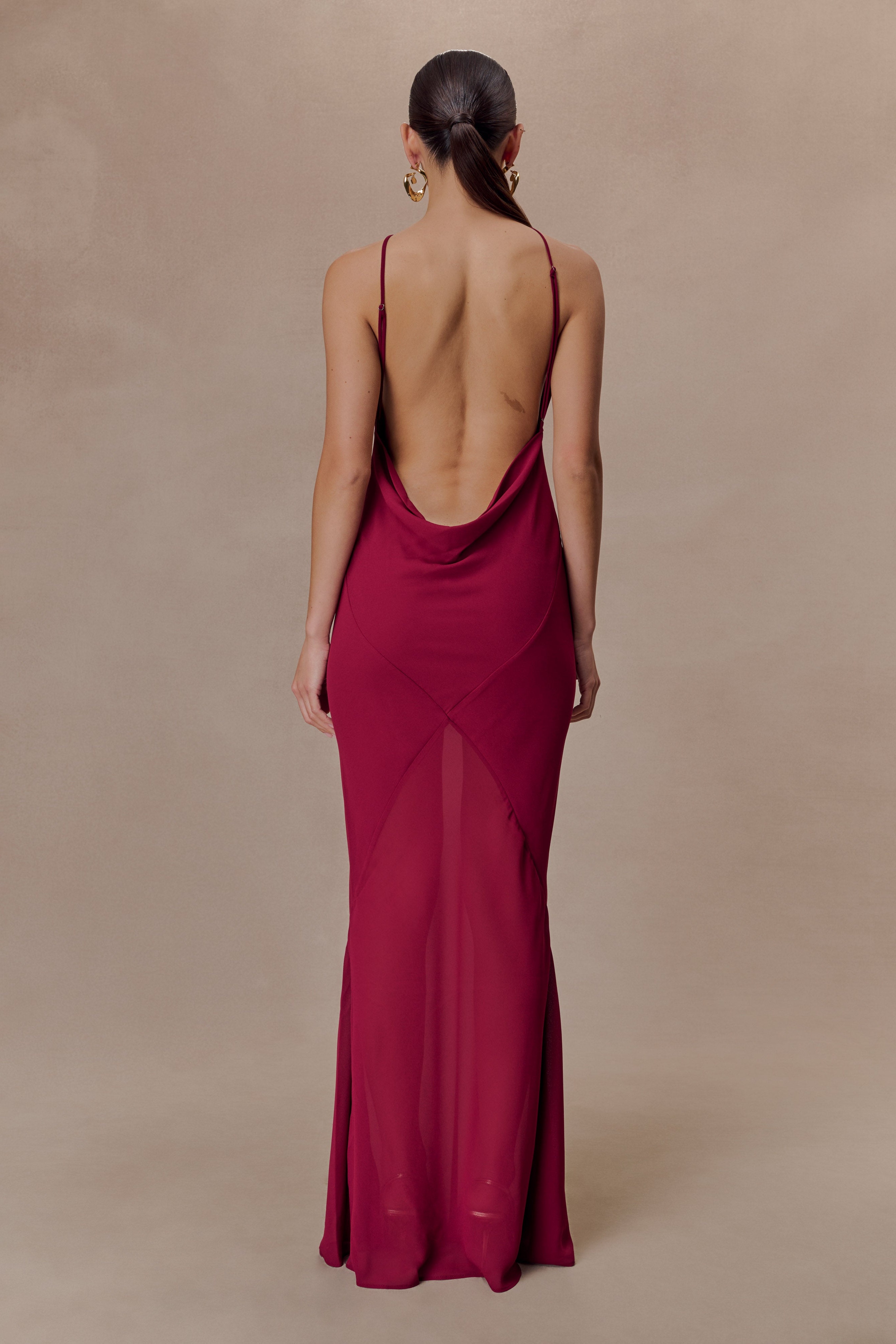 Red Slip Halter Maxi Dress