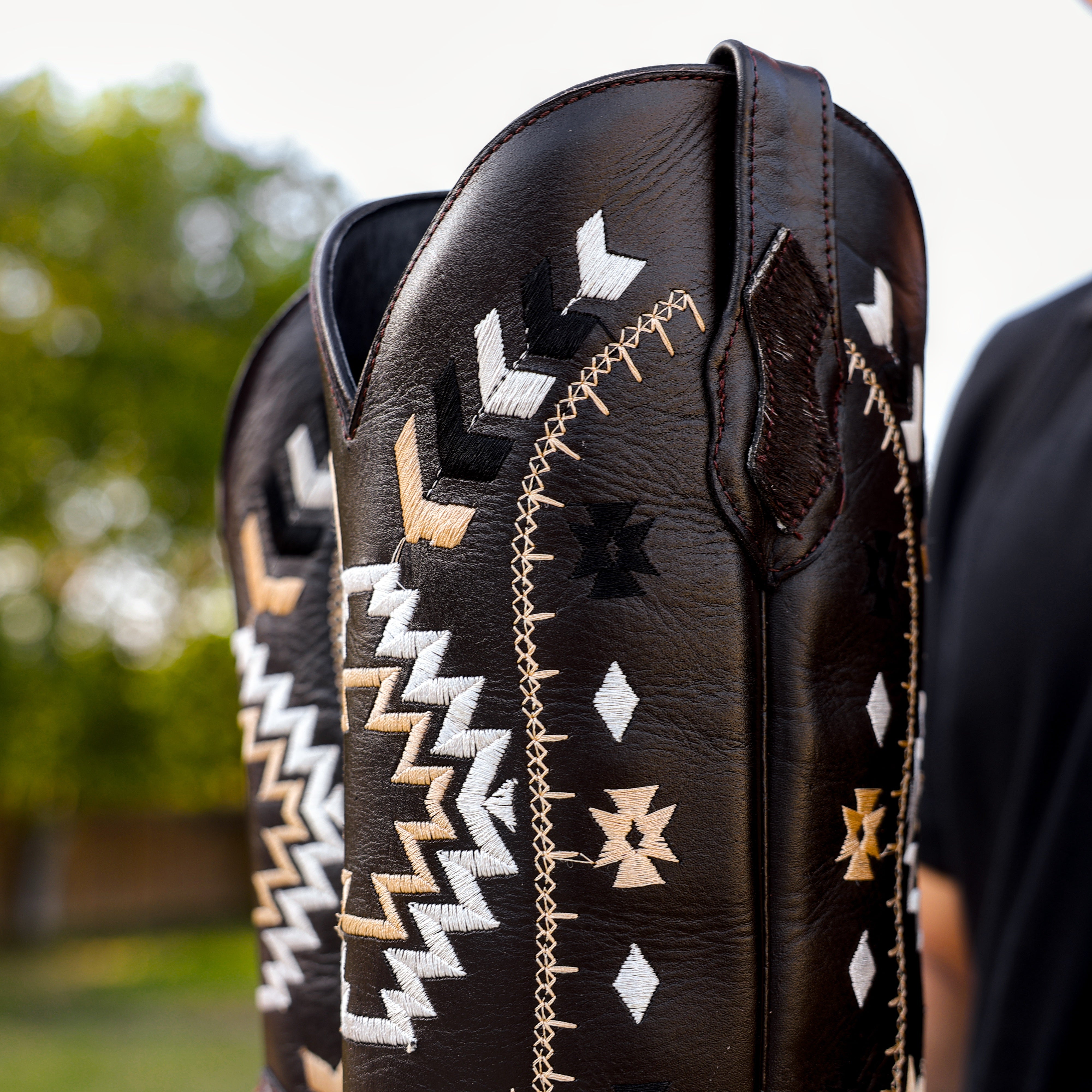 Brown Cowhide Leather Boots - Square Toe