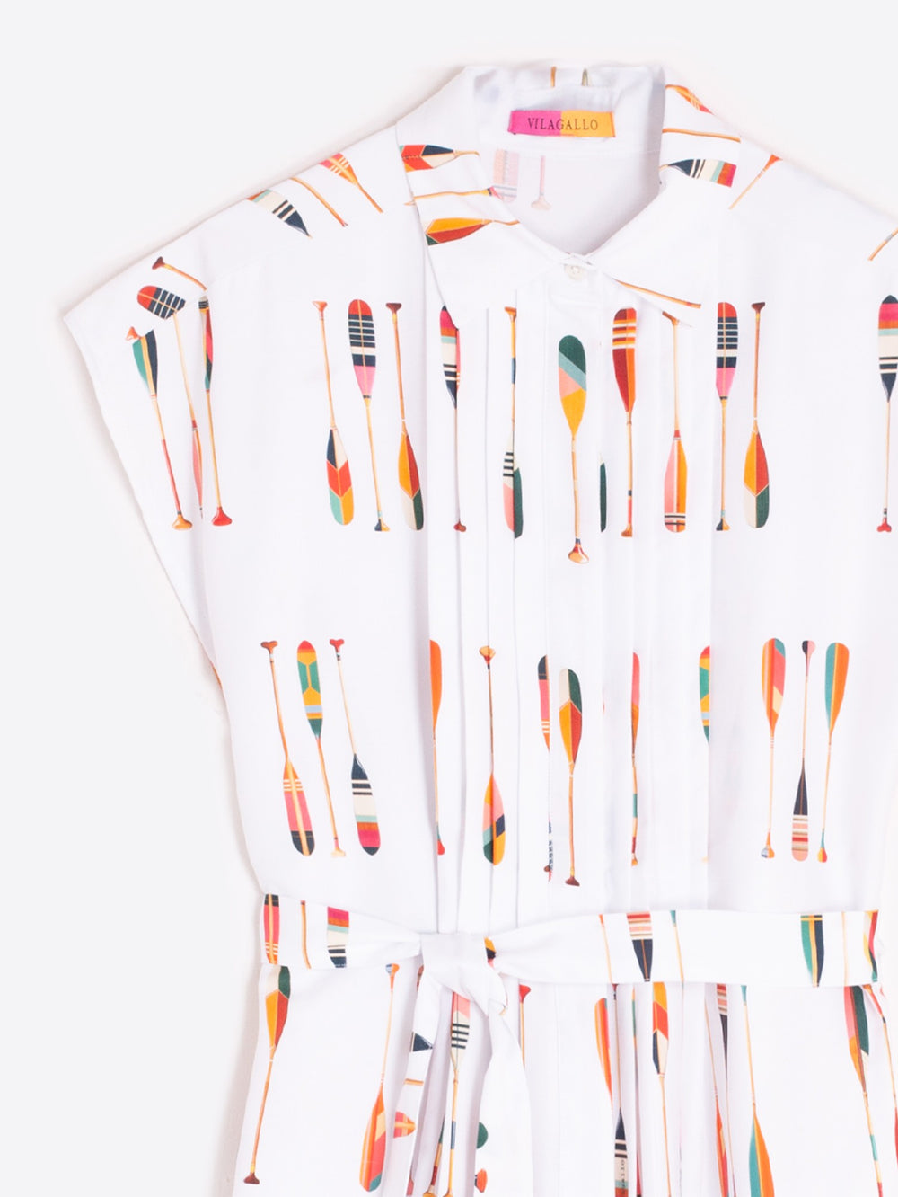 Jaretas Pleated Shirt Dress in Oars