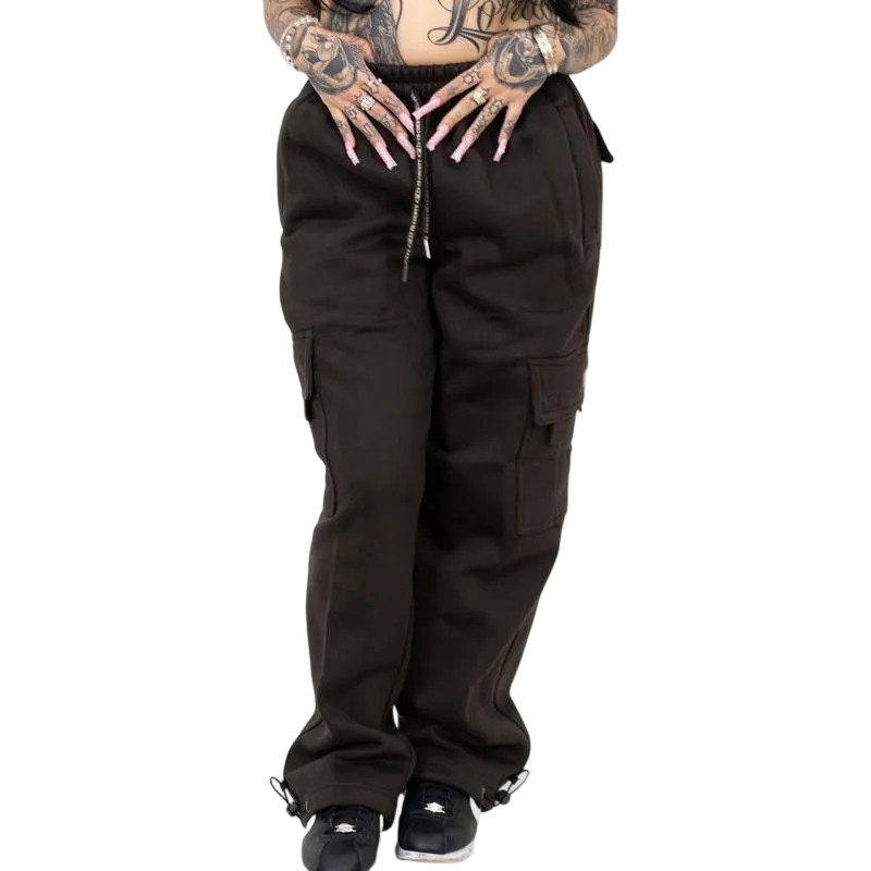 Woman Heavyweight Baggy Cargo Sweatpants