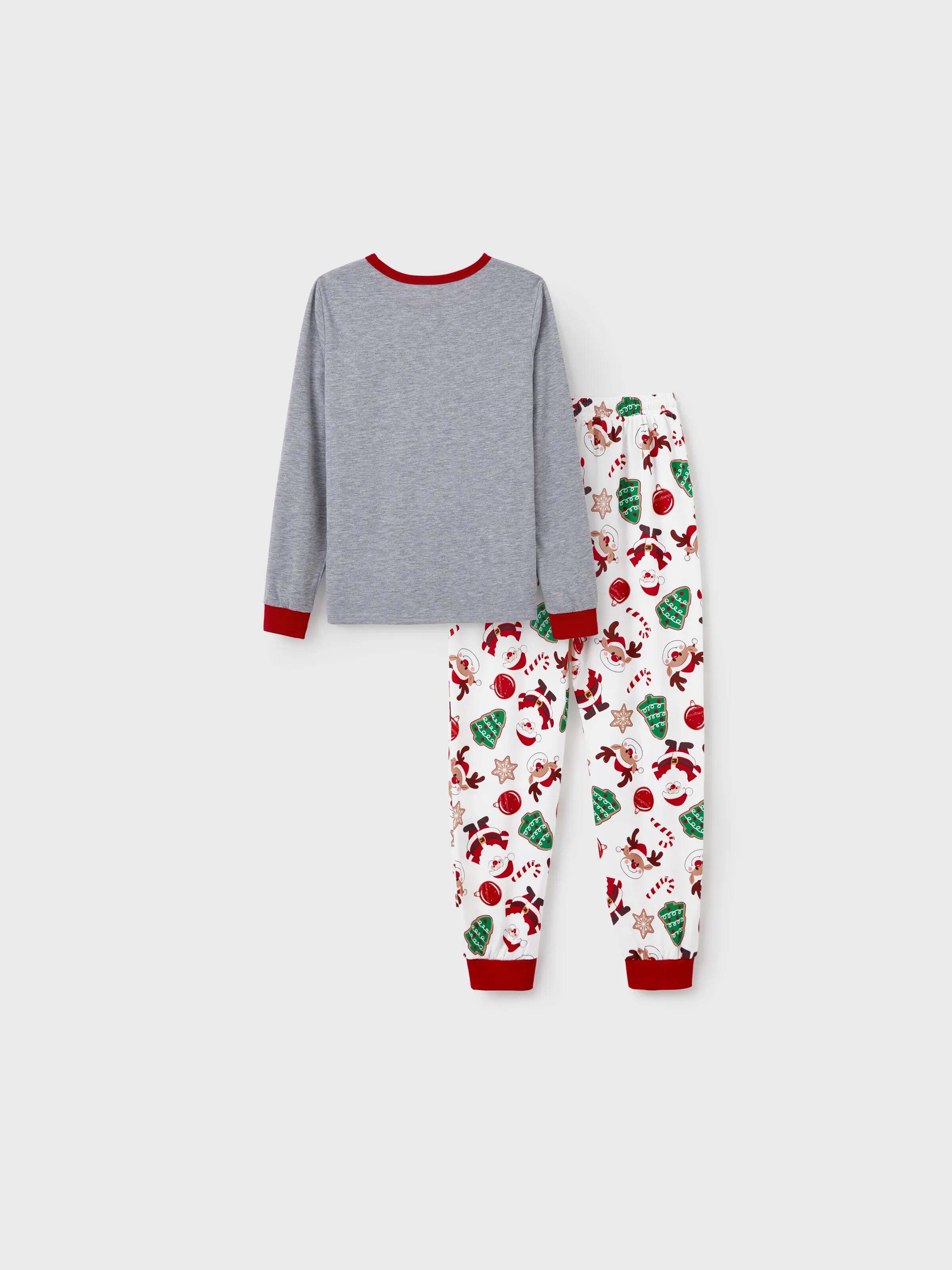 Christmas Matching Family Pajamas Set Glow In The Dark Santa Claus Christmas-themed Print PJS with Christmas Socks Color block