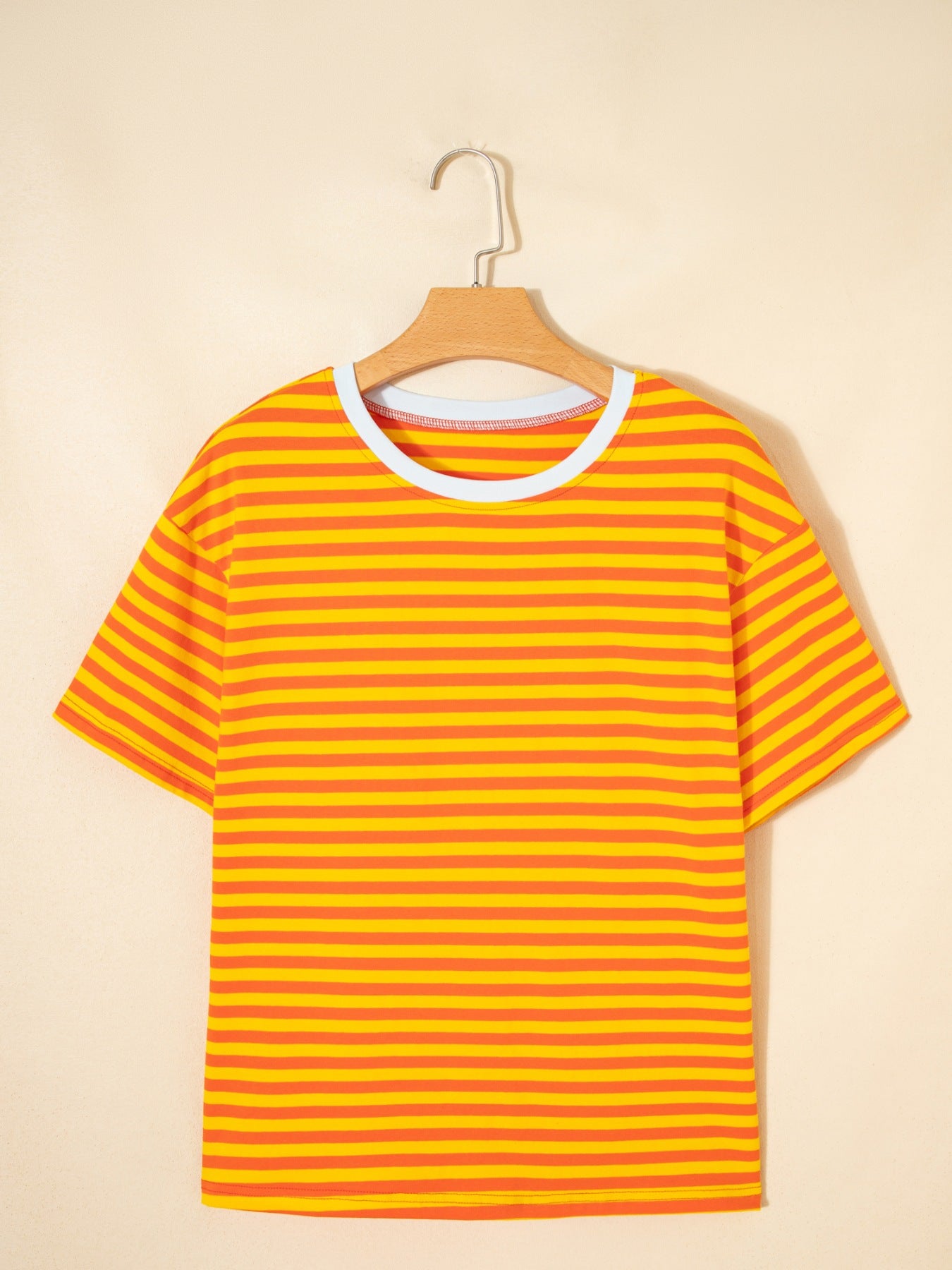 Striped Round Neck Casual T-Shirt