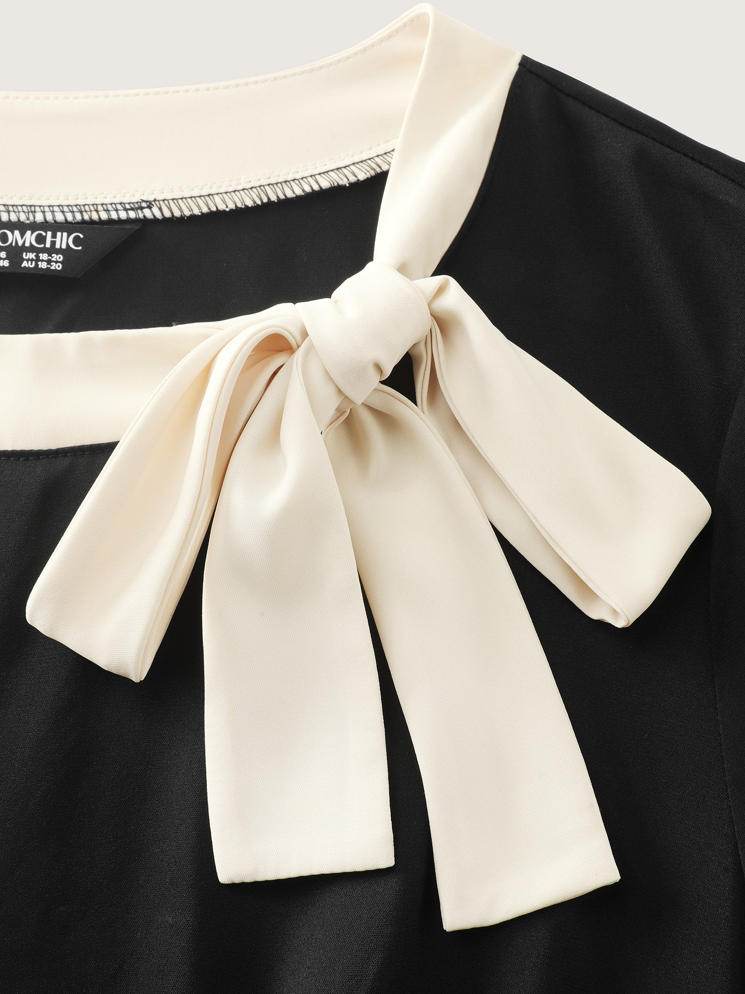 Bow Neckline Stretchy Waist Midi Dress