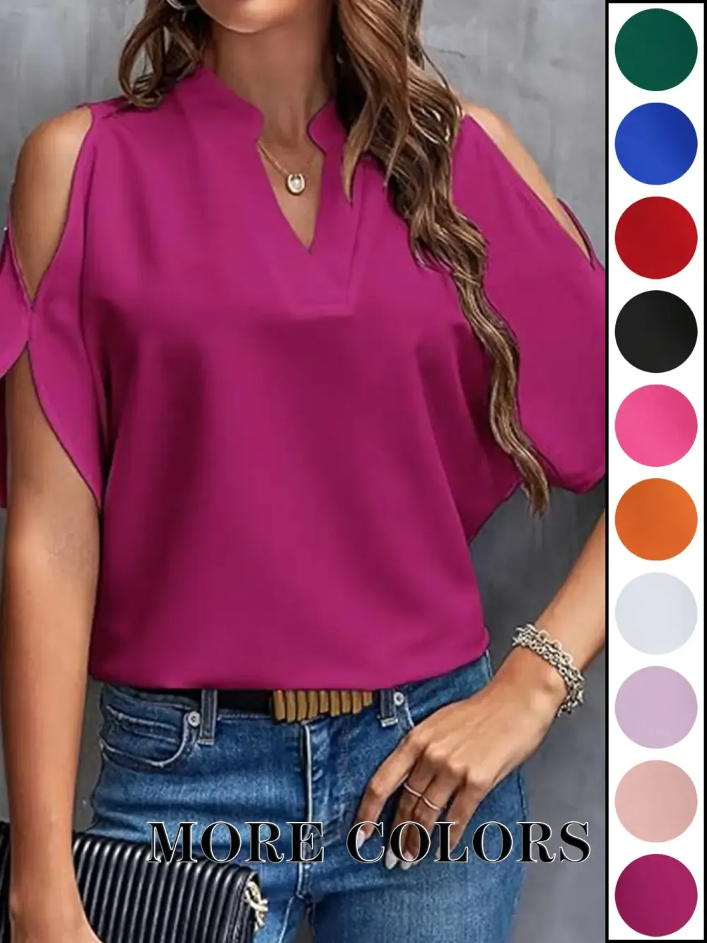 Women's Solid Color Casual Fitted T-Shirt, Short Sleeve Off-Shoulder Top, Commuter Wear