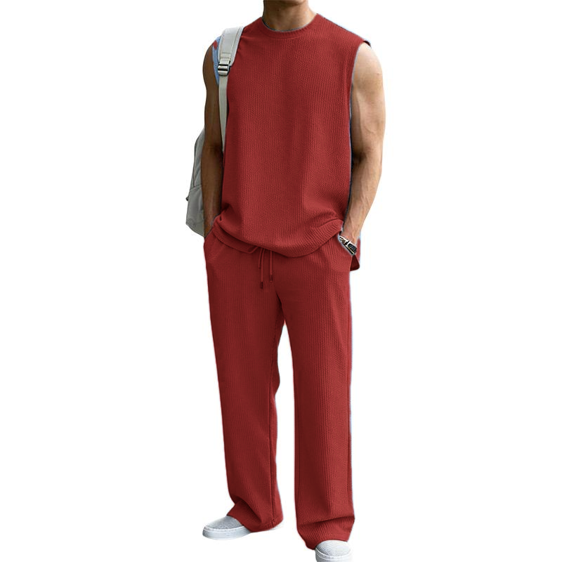 🧥 Men’s 2 Piece Rib Knit Sweatsuit — Casual Everyday Wear