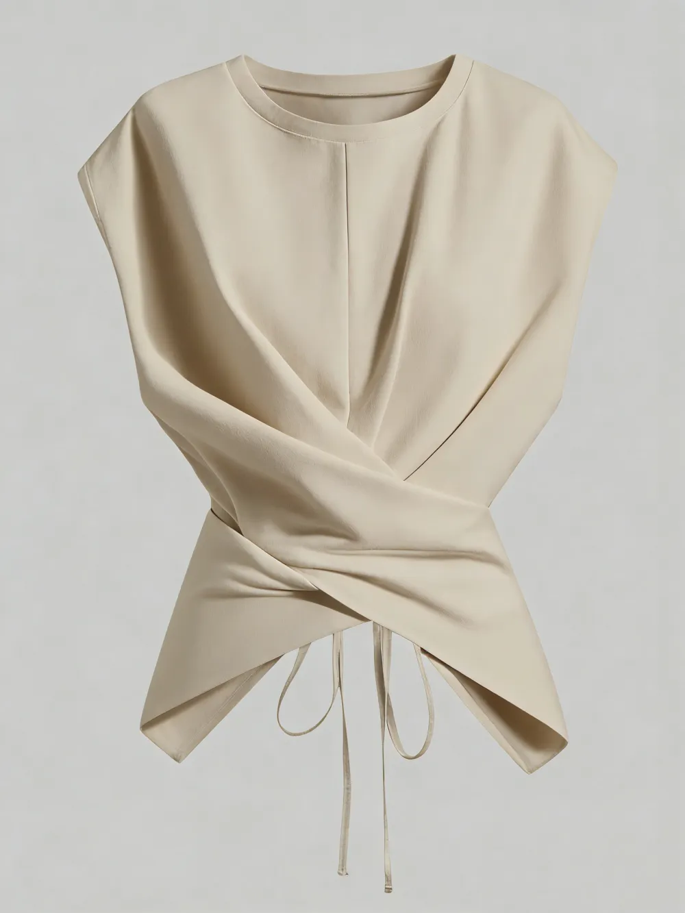 Women's Knitted Round Neck Drop Shoulder Sleeve T-Shirt