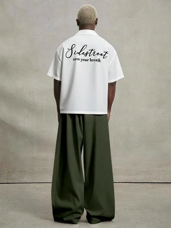 Casual Wide Leg Pants, Versatile Striped Loose Fit Straight Leg Trousers