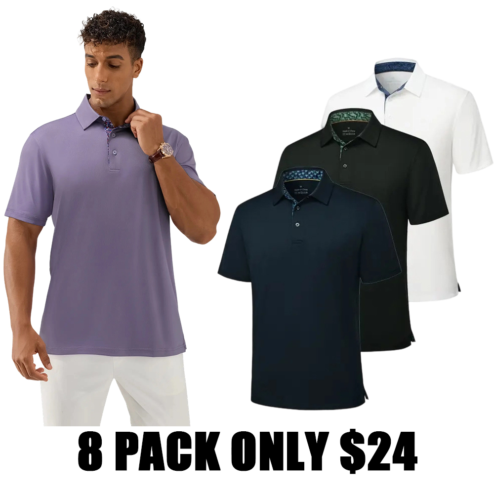 Men's Polo Shirts – Soft Breathable Cotton, Comfortable Short Sleeve Casual Fit