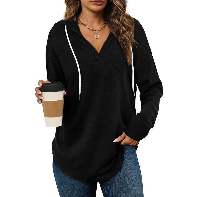 Women's Plaid V-Neck Tunic Sweatshirt