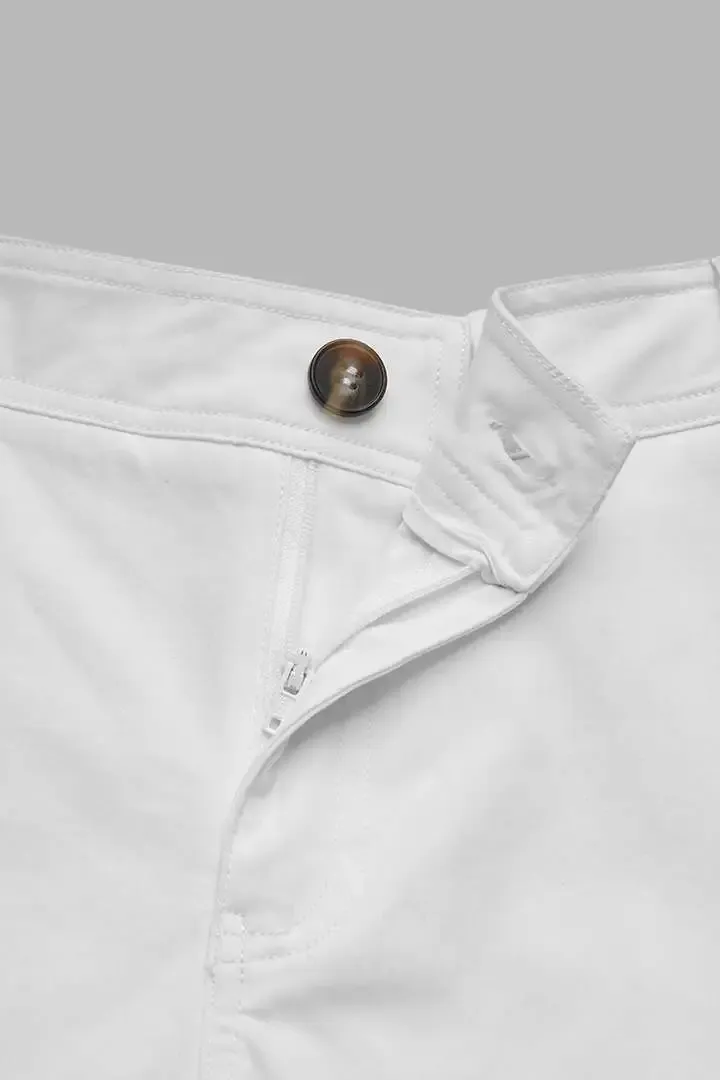 Solid Multi Pocket Mid Rise Bermuda Cargo Shorts