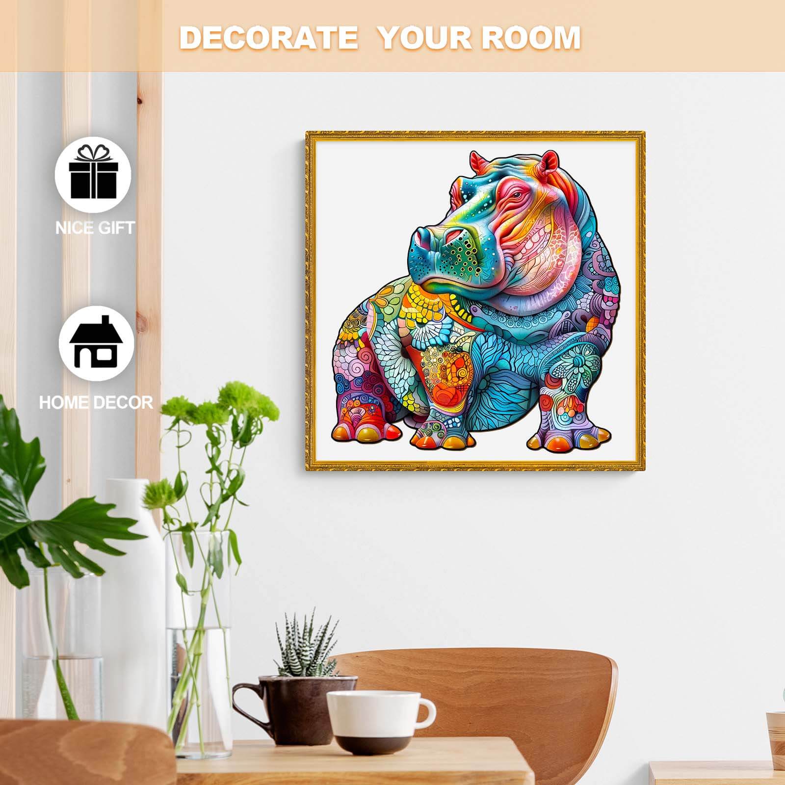 Hippopotamus Wooden Jigsaw Puzzle