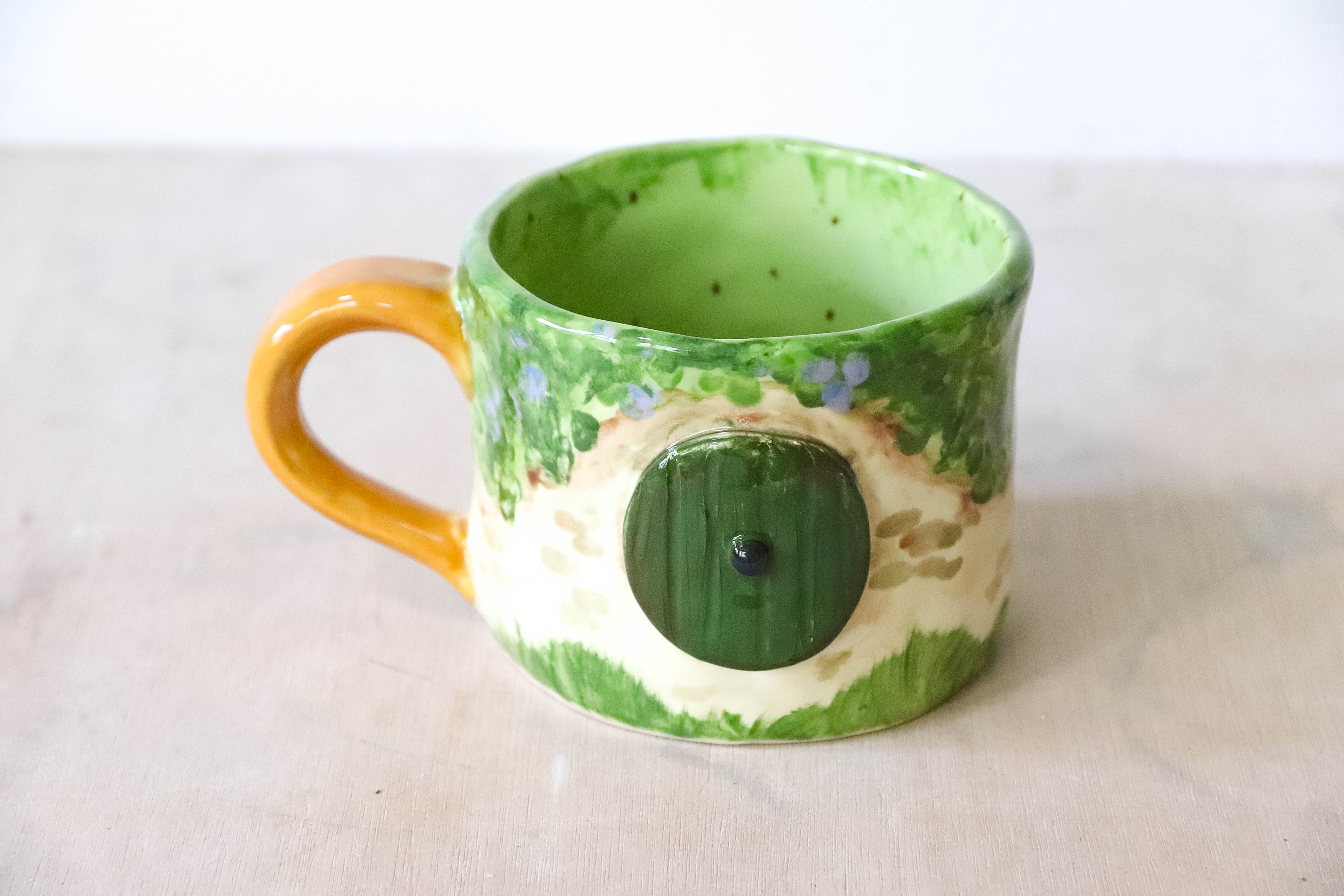 Hobbit Door Purple Flowers Mug Large