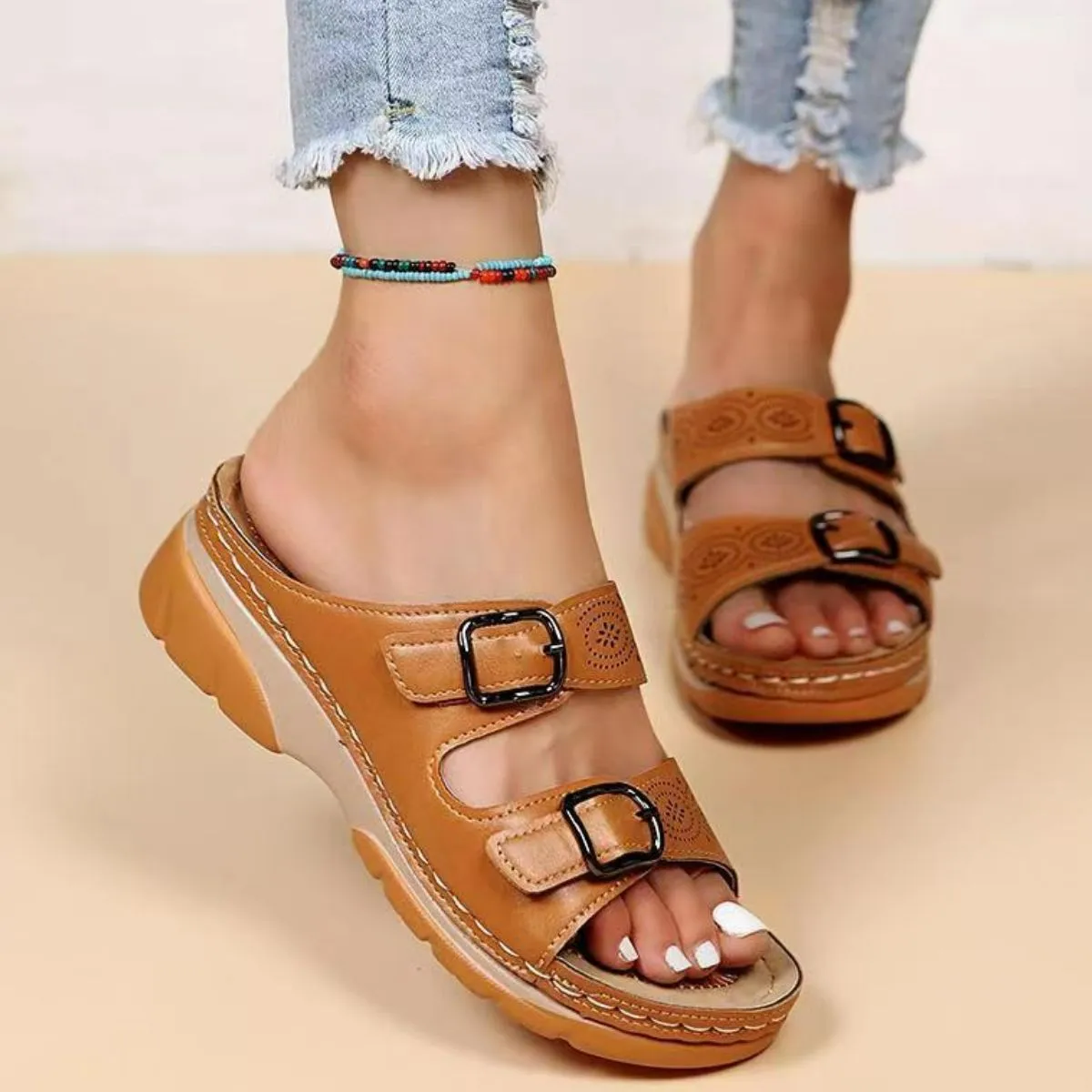 Open Toe Platform Sandals (multiple color options)
