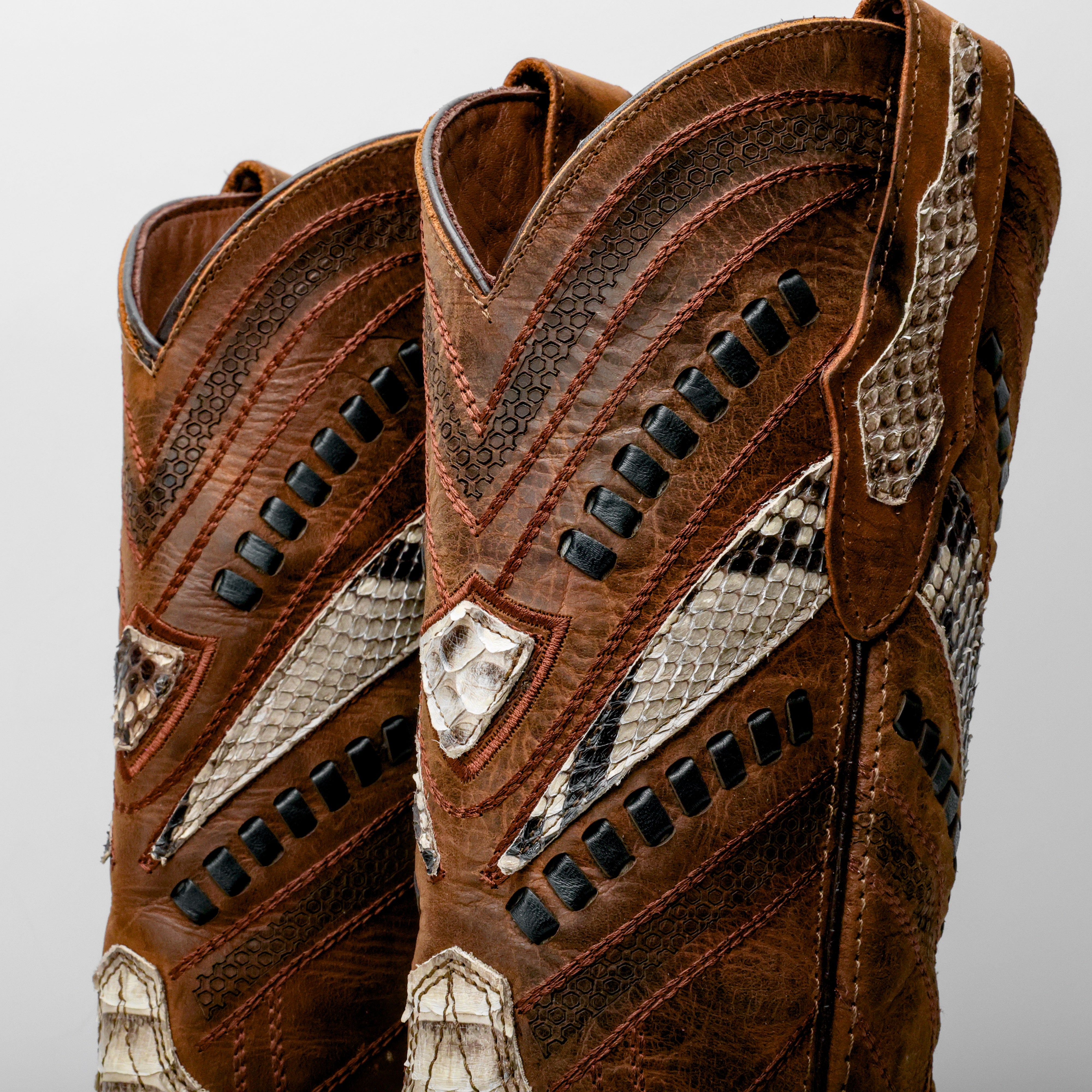 Genuine Python Boots - Square Toe