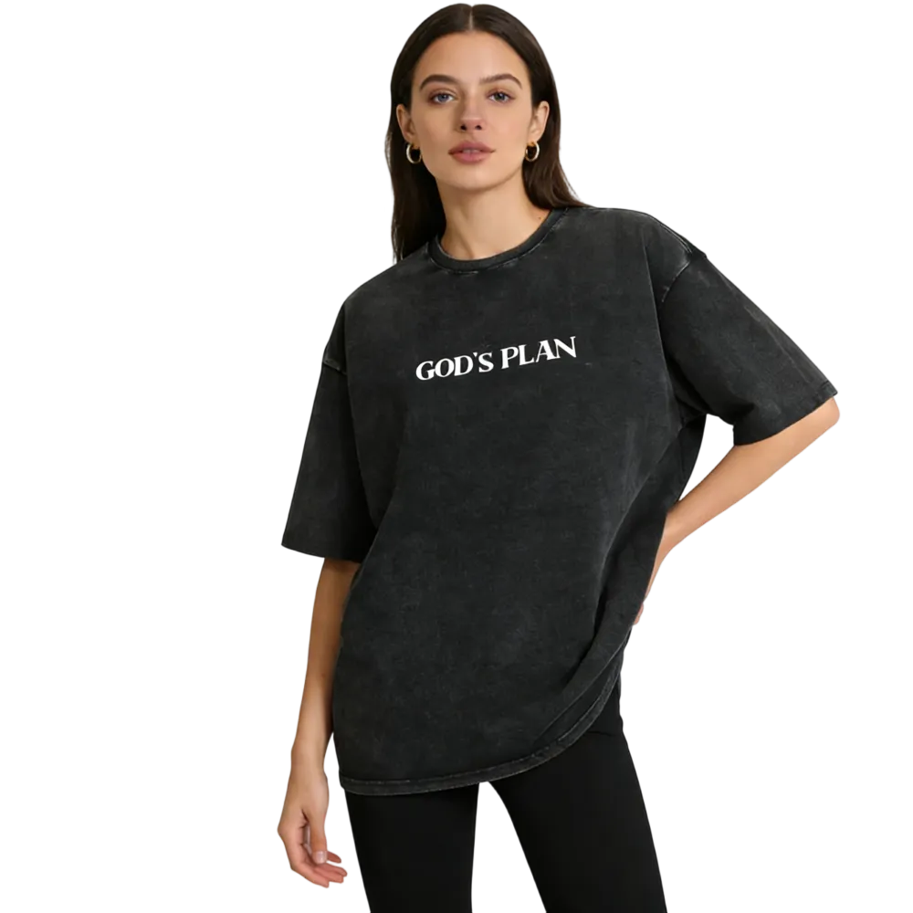 Women's God's Plan Washed Vintage Tee