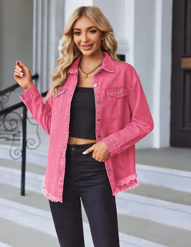 Denim Jean Jacket Casual Long Sleeve Pockets