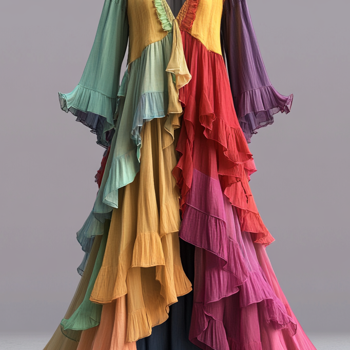 Secret of the Universe Embroidered Vintage Casual Dress f3c9