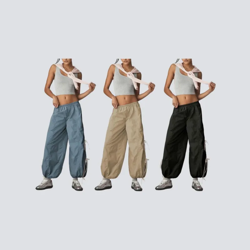 Women's Elastic High Waist Cargo Pants
