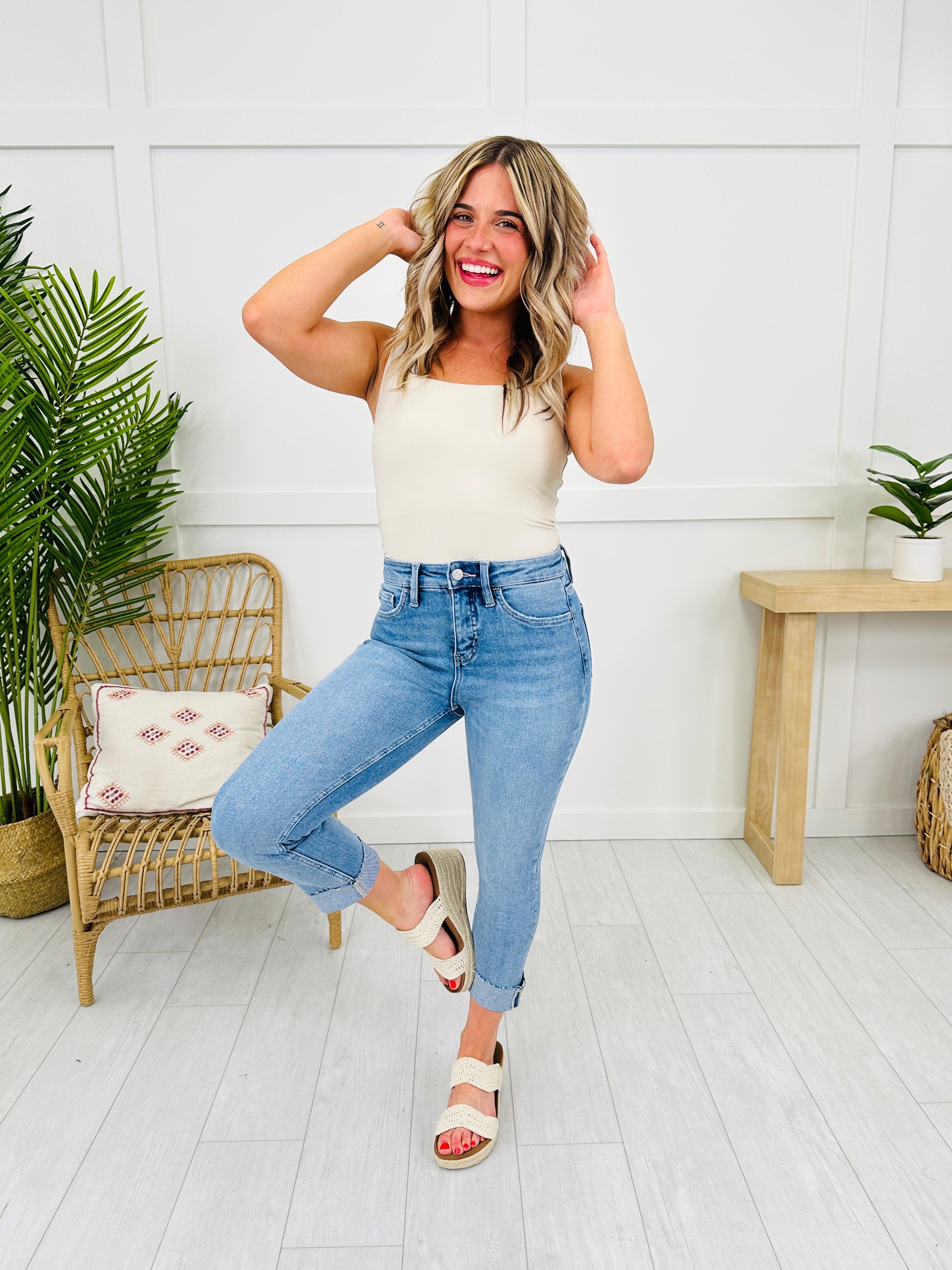 Dreaming of Summer Tummy Control Capri Jeans