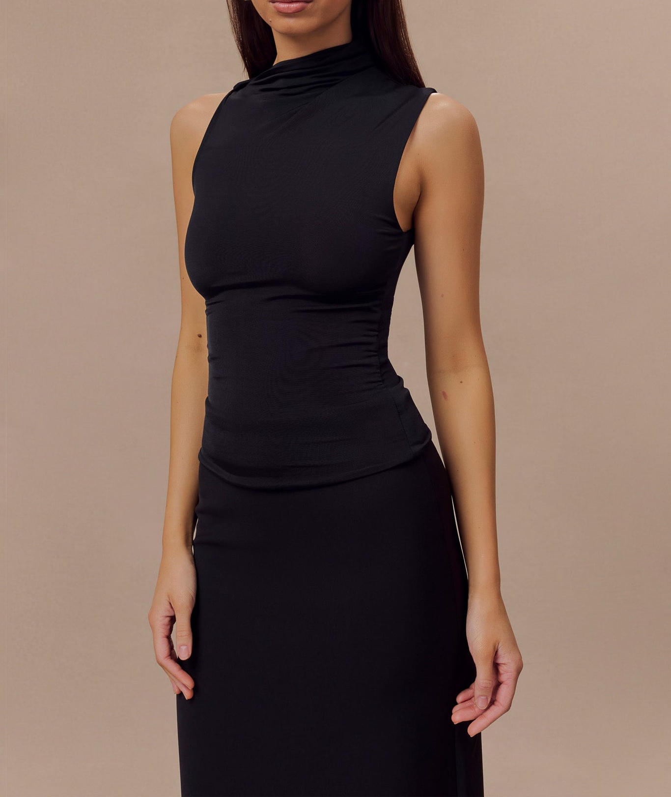 Black Sleeveless Slinky Top