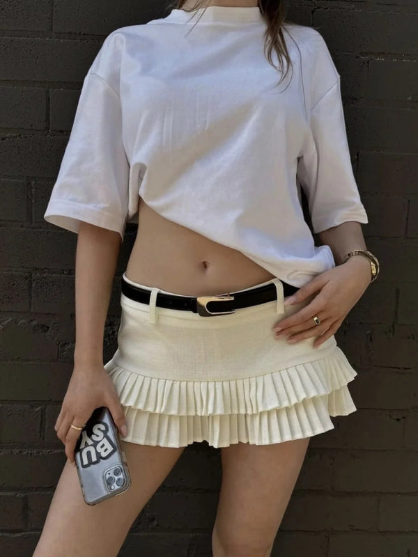 Sweet And Spicy Low Waist Pleated Skirt