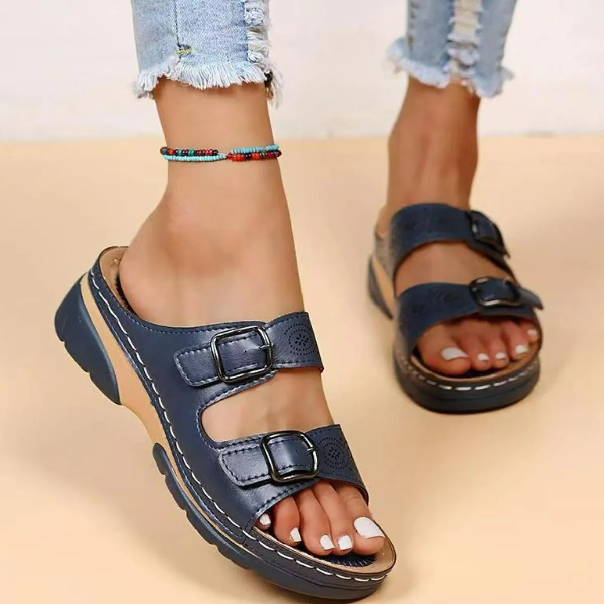 Open Toe Platform Sandals (multiple color options)