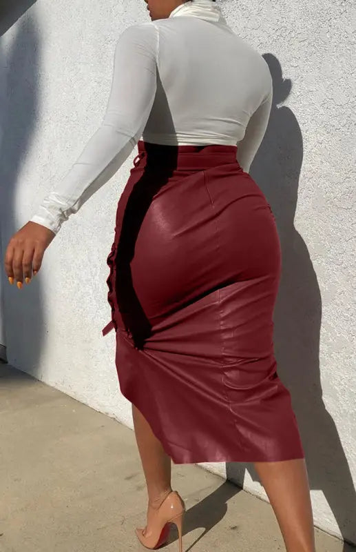 Ladies Slit Midi Slim Skirt