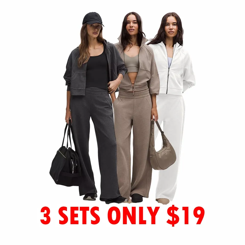 Women's Waffle Lounge Set – Hoodie & Wide-Leg Pant