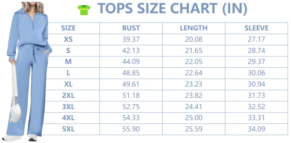 Women’s 2-Piece Set – Half Zip Sweatshirt & Wide Leg Pants