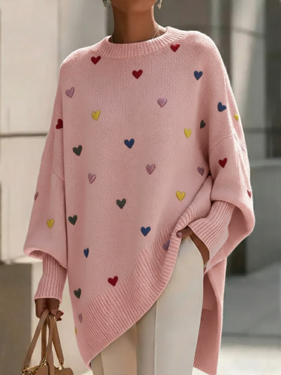 Sweater with a heart pattern