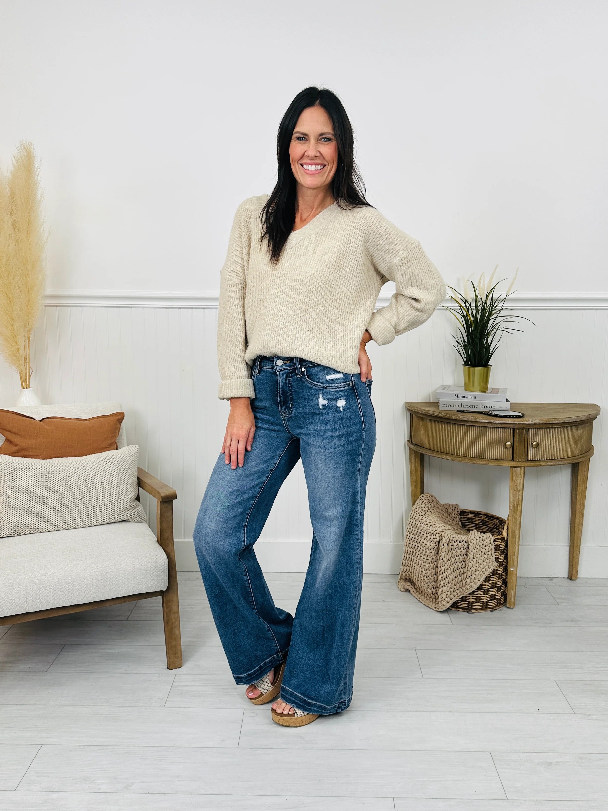 Fall Into Trend Wide Leg Tummy Control Trouser Jeans