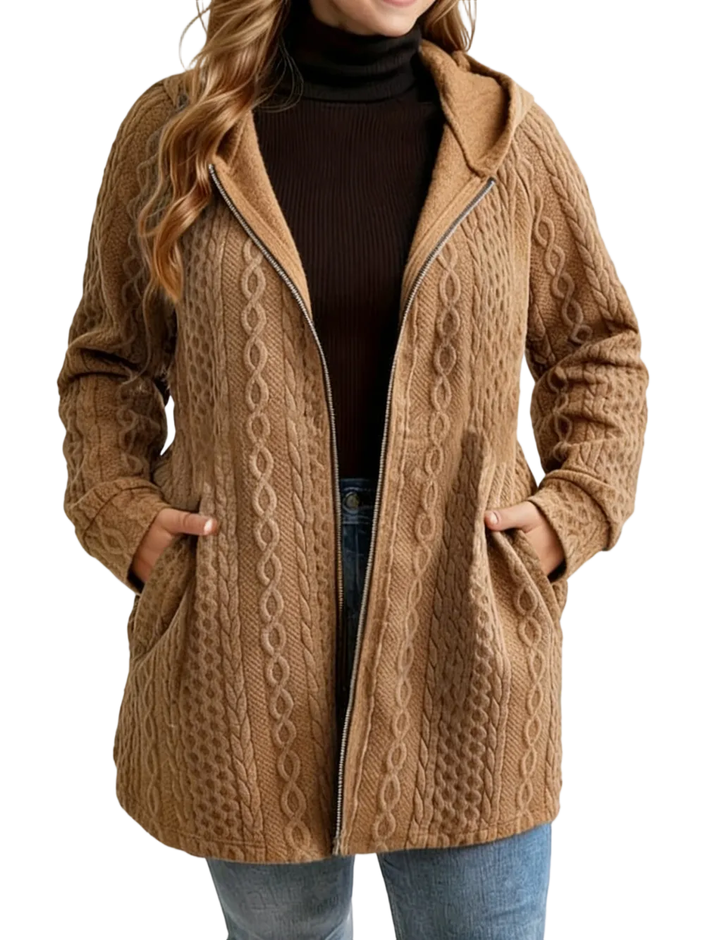 Women's Solid Color Pocket Coat