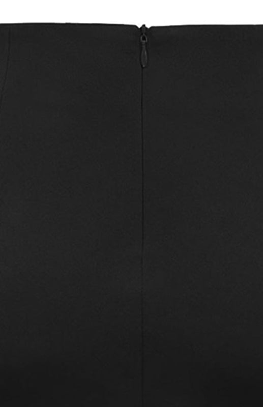 Pleated Solid Color Bodycon Midi Skirt