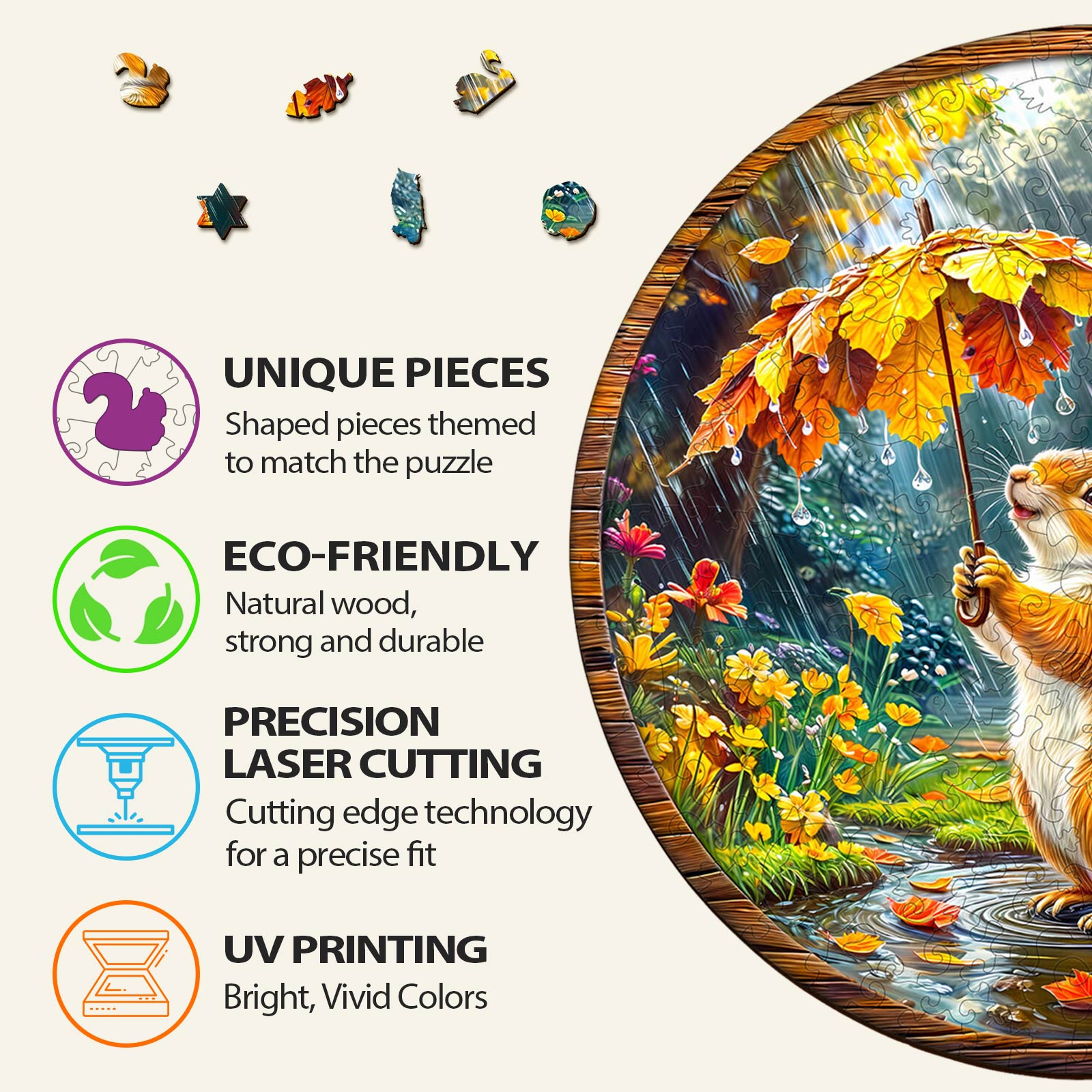 Squirrel Dreams Wooden Jigsaw Puzzle