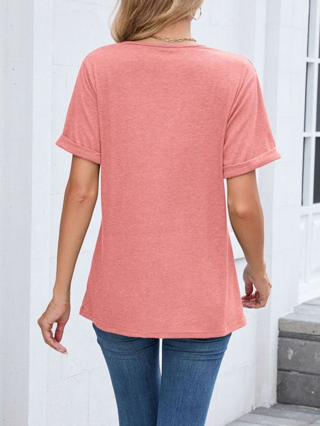 Casual V-Neck Short Sleeve T-Shirt