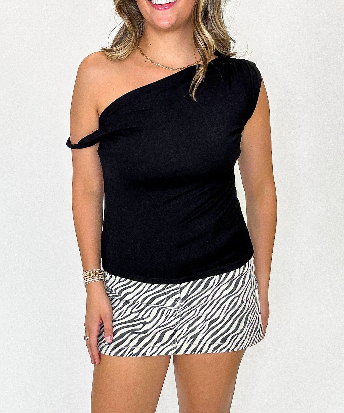 Midnight Safari Zebra Print Skirt