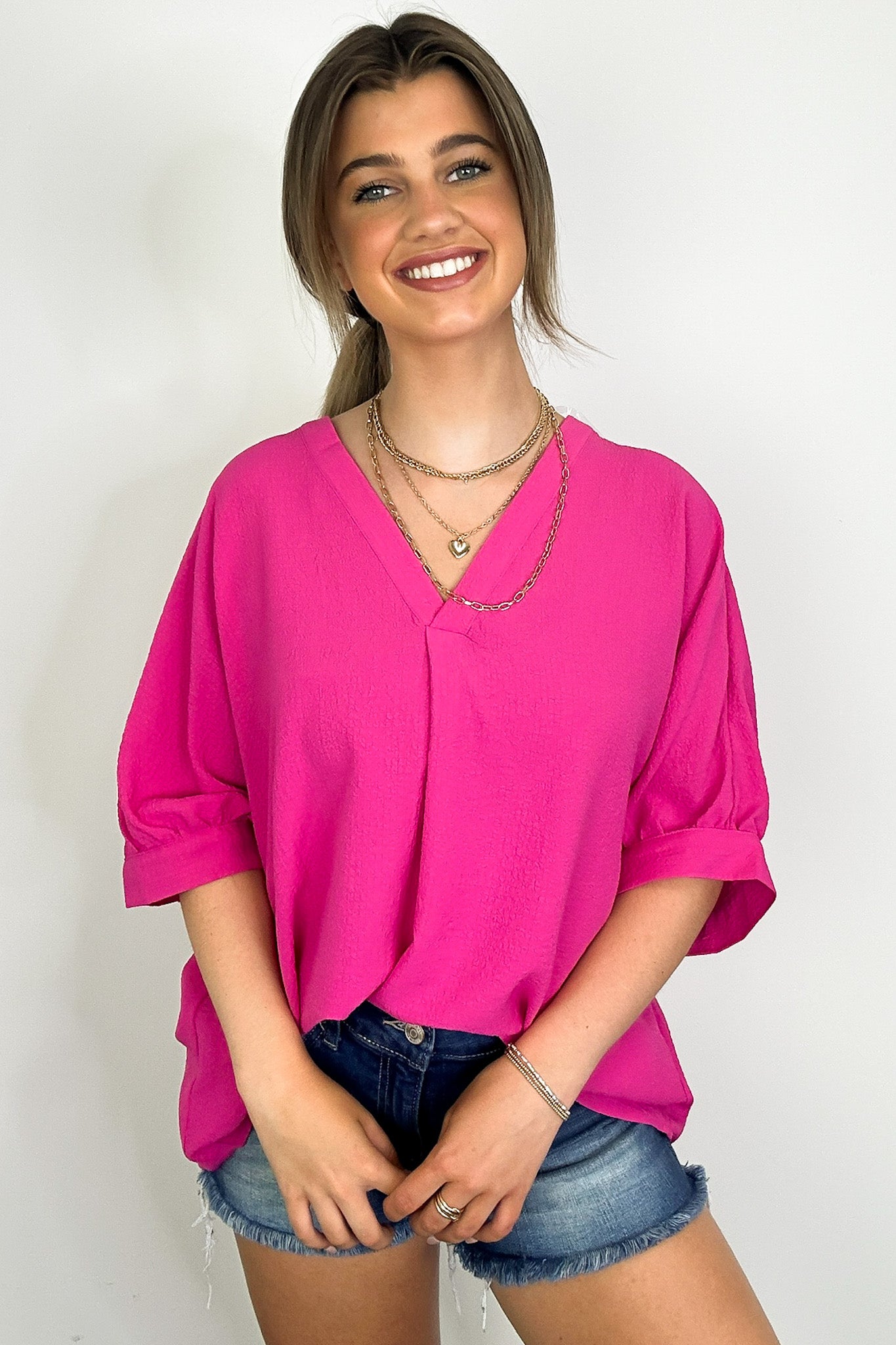 V-Neck Flowy Blouse Top