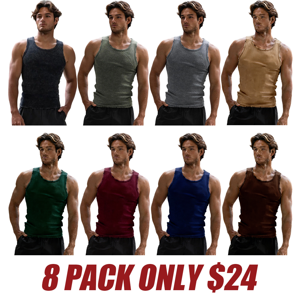 Men's Ultra-Soft Cotton Distressed Fitted T-Shirt - Premium Casual Slim Fit Tee