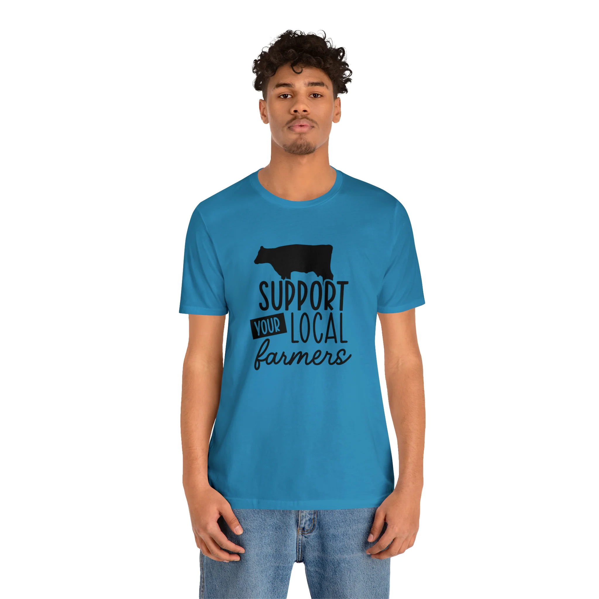 Support Farmers Cattle Unisex Jersey Short Sleeve Tee