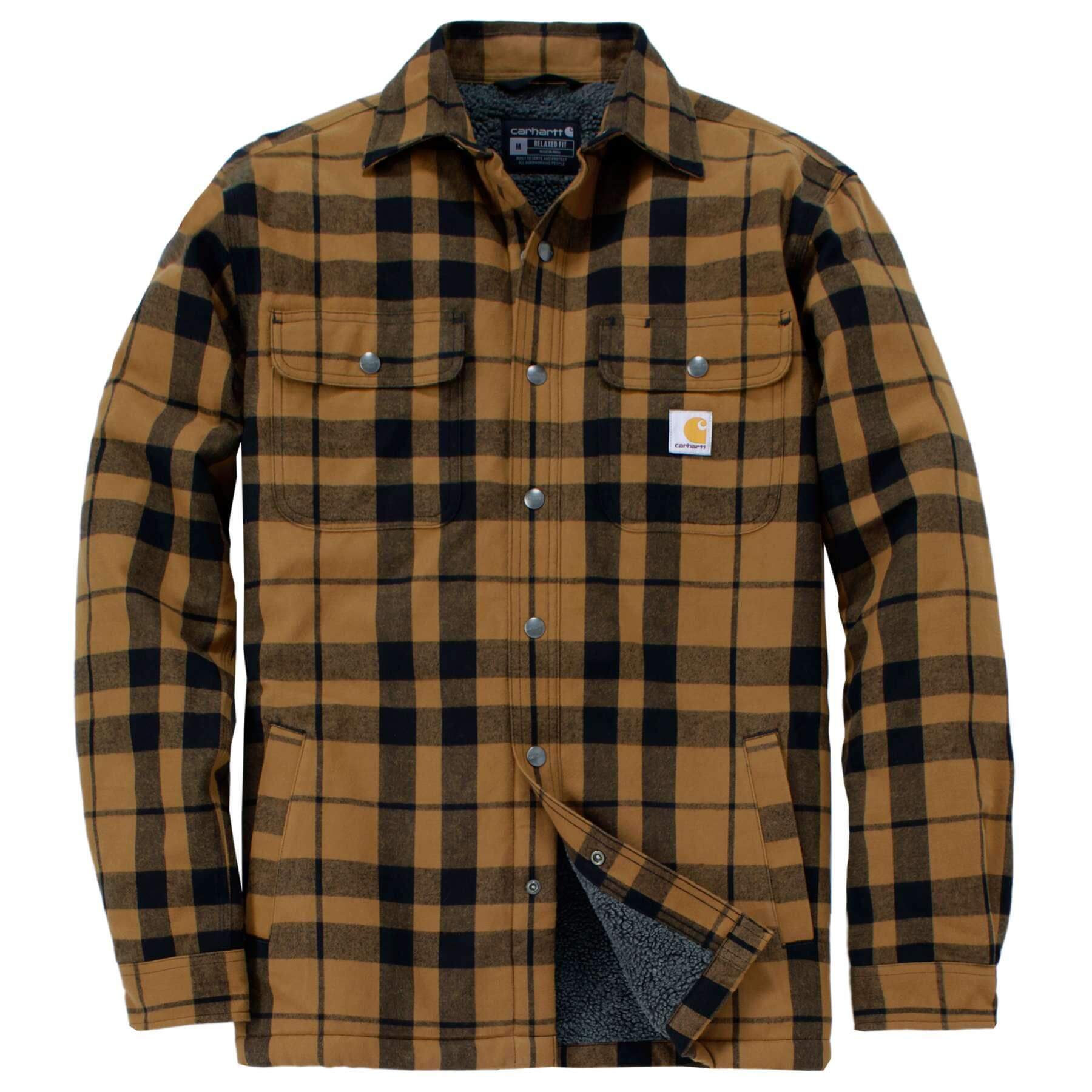 CHT Relaxed Fit Flannel Sherpa-Lined Shirt Jac Shacket 107017